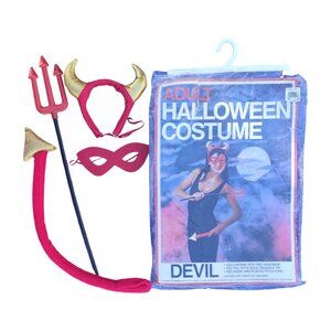 Vintage Target Devil Halloween Costume Accessories: Horn, Tail, Mask, Pitch Fork